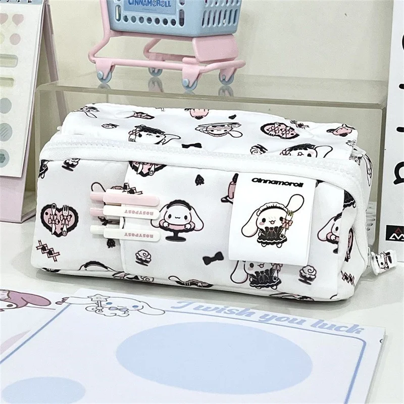 Sanrio Kawaii Cinnamoroll Pencil Bag Student Cartoon Anime Large Capacity Folding Double Layer Stationery Cosmetic Storage Bag 
Sanrio Kawaii Cinnamoroll Pencil Bag Student Cartoon Anime Large Capacity Folding Double Layer Stationery Cosmetic Storage Bag
