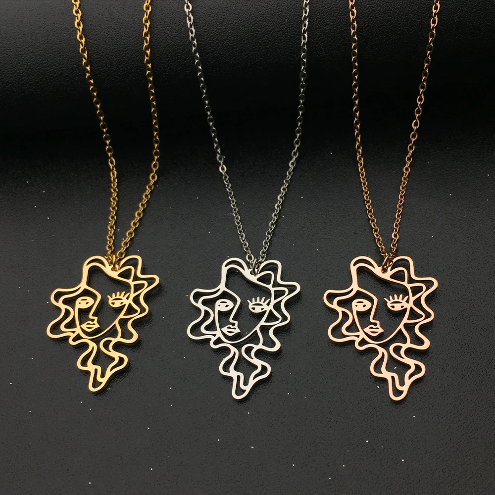 Abstract Face Necklace 2022 New Design Beauty Women's Pendant Necklaces Jewelry Wholesale Price YP8760
Abstract Face Necklace 2022 New Design Beauty Women's Pendant Necklaces Jewelry Wholesale Price YP8760
