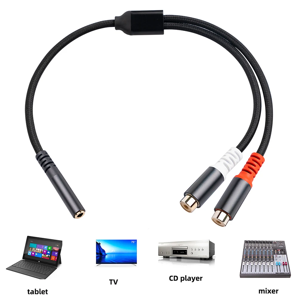 3.5mm Stereo Female Jack To 2 RCA Female Audio Headphone 3.5 Y Adapter Cable Audio Patch Cord Musical Instrument Accessories
3.5mm Stereo Female Jack To 2 RCA Female Audio Headphone 3.5 Y Adapter Cable Audio Patch Cord Musical Instrument Accessories