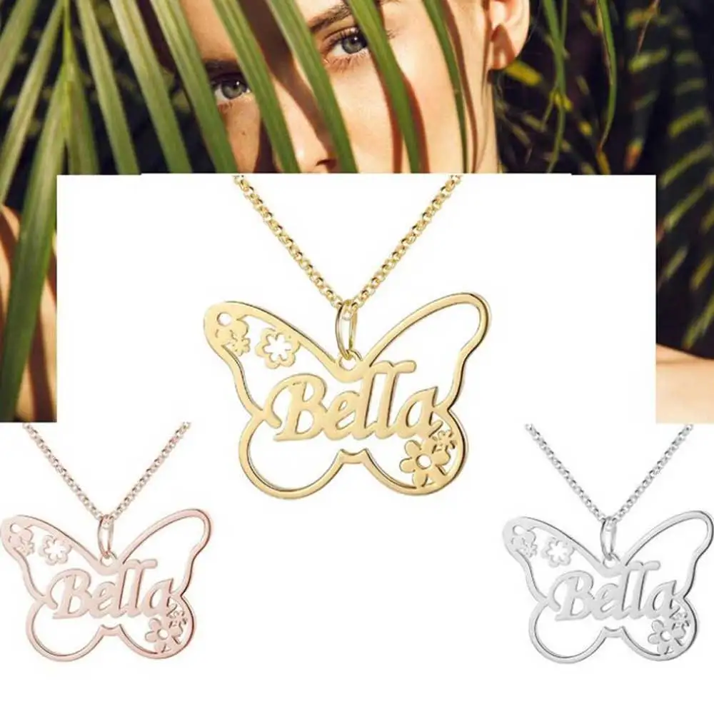 Personalized Butterfly Necklace for Women Customized Name Stainless Steel Jewelry Nameplate Necklace Gifts collares para mujer
Personalized Butterfly Necklace for Women Customized Name Stainless Steel Jewelry Nameplate Necklace Gifts collares para mujer