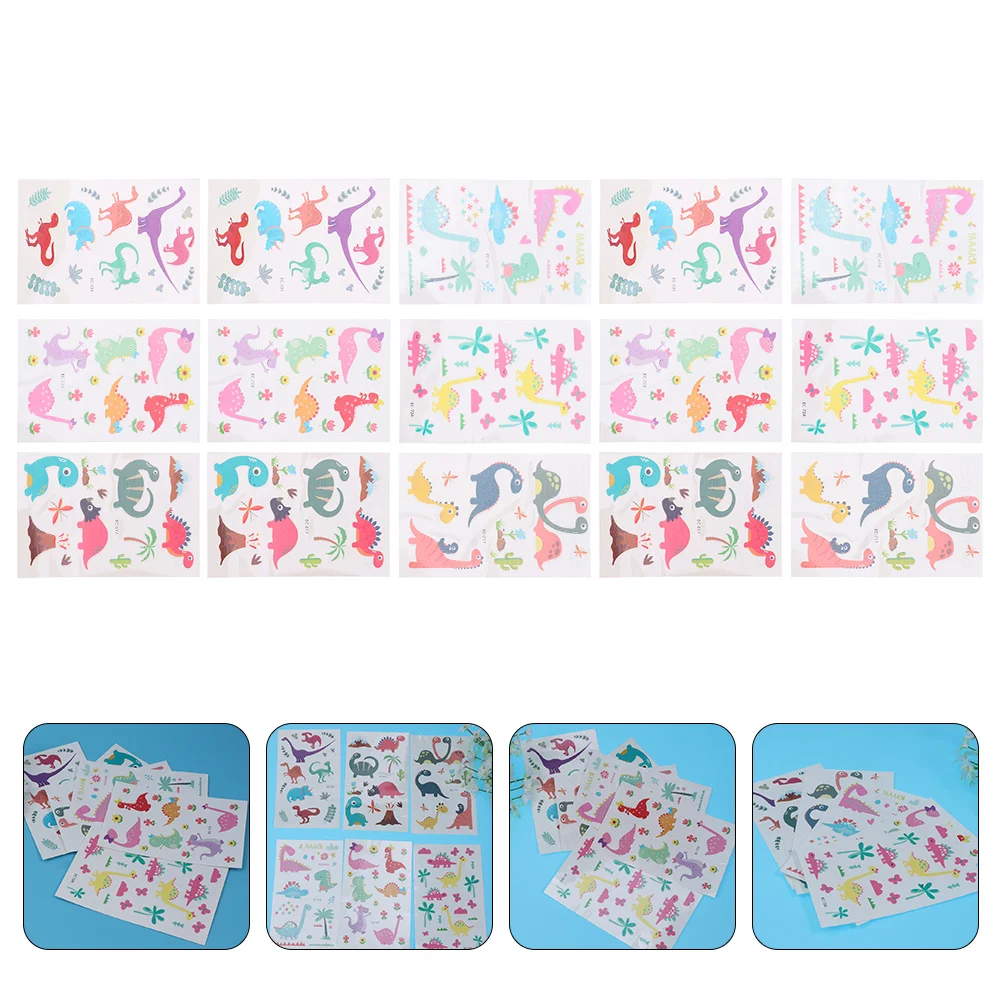 

Sheets Cartoon Waterproof Stickers Temporary Tattoos Set for Kids Party Favor Birthday Decoration