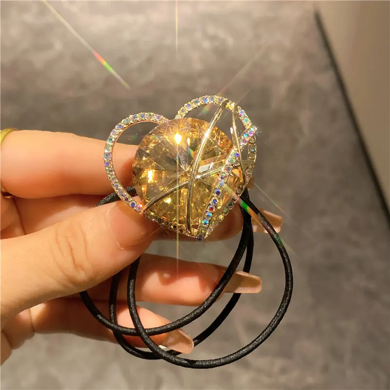 New Vintage Korean Style Shining Heart-shaped Crystal Rubber Bands Hair Rope For Girl Women Ponytail Hair Elastics Accessories
New Vintage Korean Style Shining Heart-shaped Crystal Rubber Bands Hair Rope For Girl Women Ponytail Hair Elastics Accessories