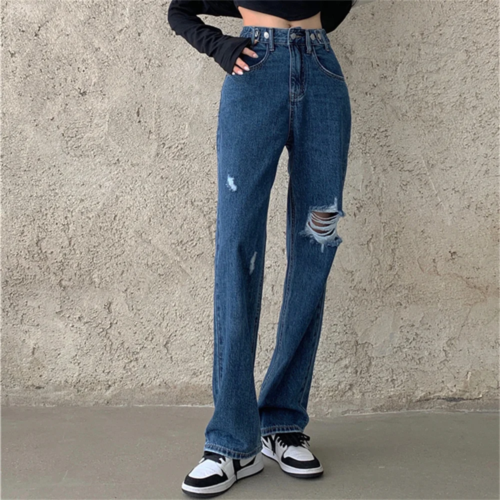 

Джинсовые брюки Alien Kitty горячая Распродажа, весна 2023, шикарные свободные стильные брюки с высокой талией, новые винтажные джинсы светильник вареные повседневные Широкие штаны