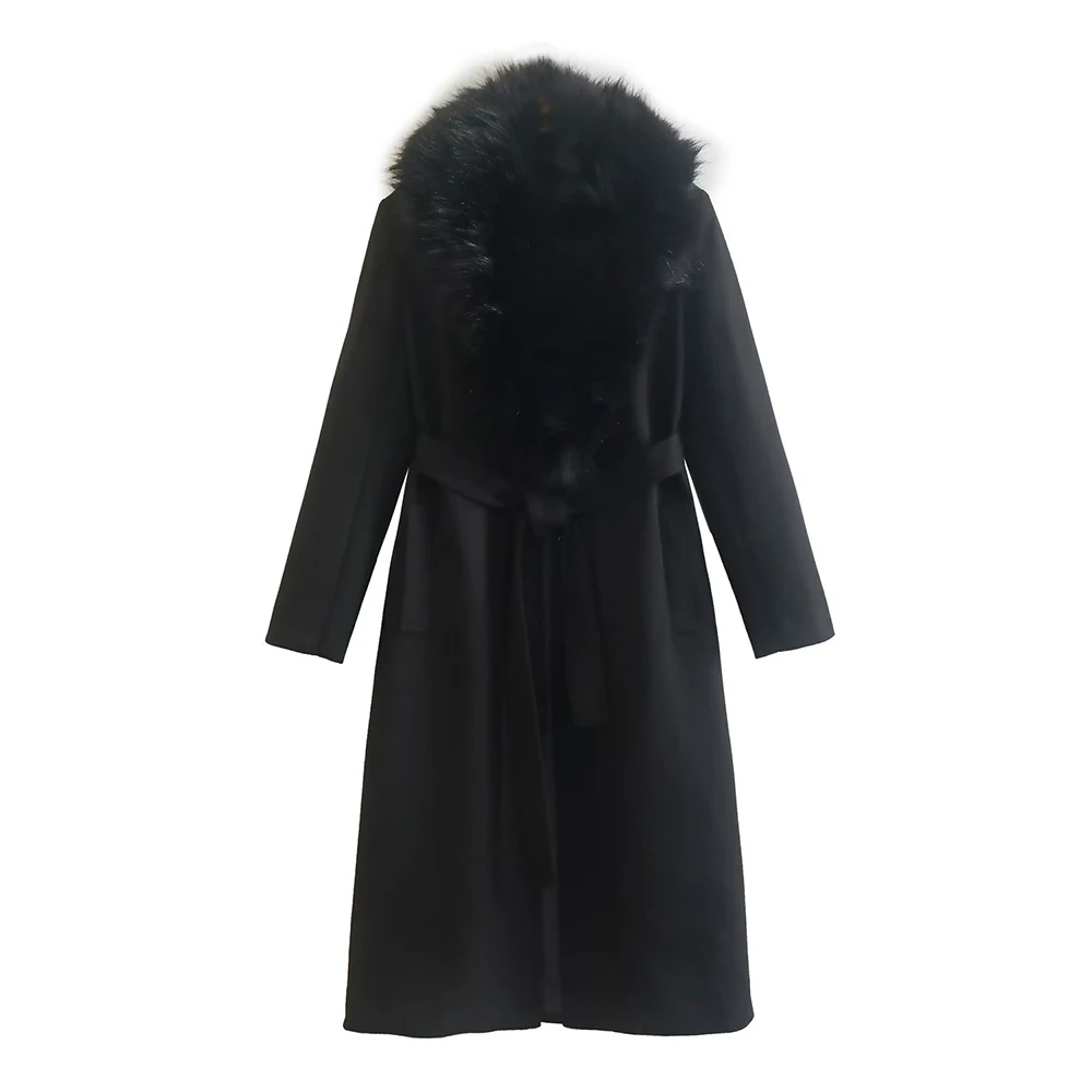 PB&ZA Winter Women Long Jackets Wool Coats Ladies Blends Outerwear Belt Elegant Detachable Fur Collar Overcoat Female8551744
PB&ZA Winter Women Long Jackets Wool Coats Ladies Blends Outerwear Belt Elegant Detachable Fur Collar Overcoat Female8551744