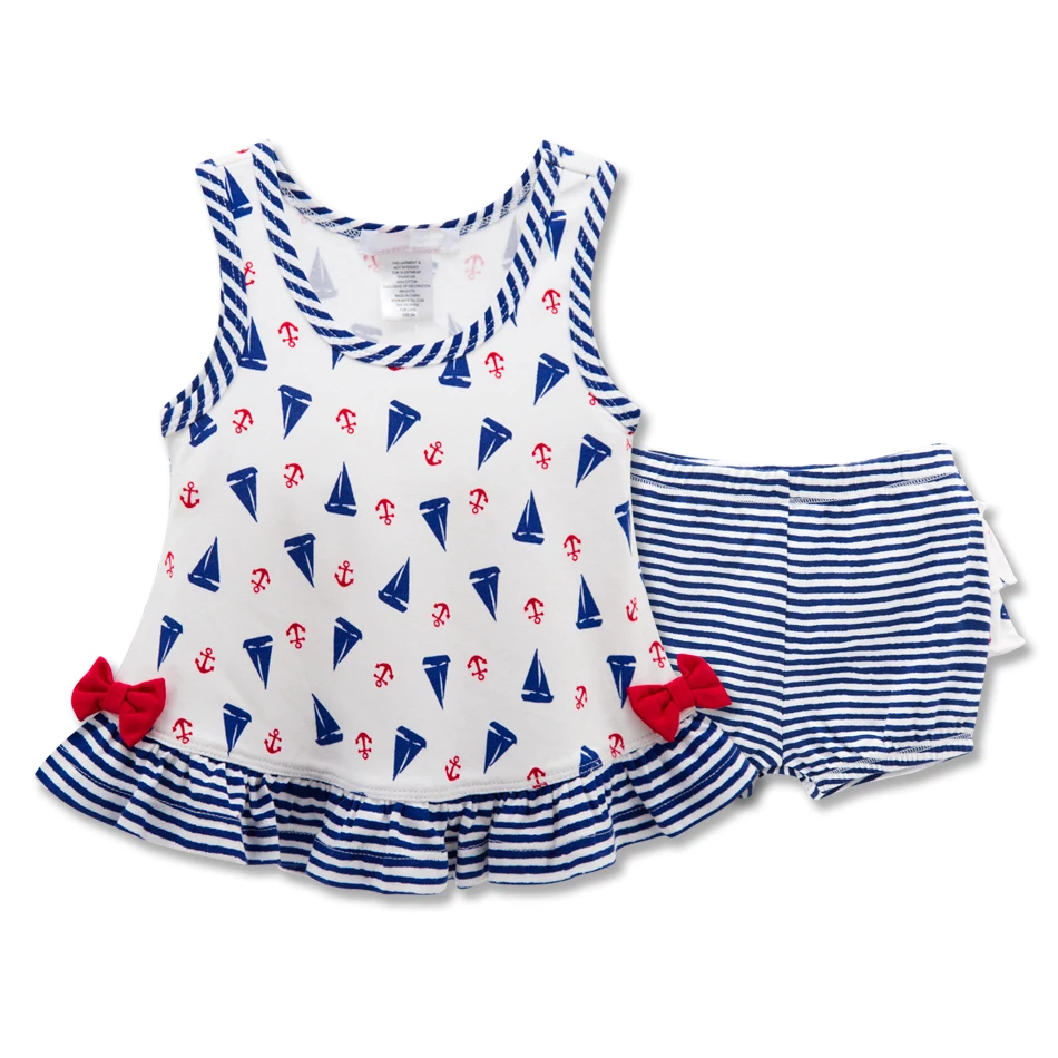 Детская одежда Honeyzone, летний пуловер для девочек, милый полосатый парусник, костюм без рукавов, Детский Повседневный костюм из двух предмето... 
Детская одежда Honeyzone, летний пуловер для девочек, милый полосатый парусник, костюм без рукавов, Детский Повседневный костюм из двух предмето...