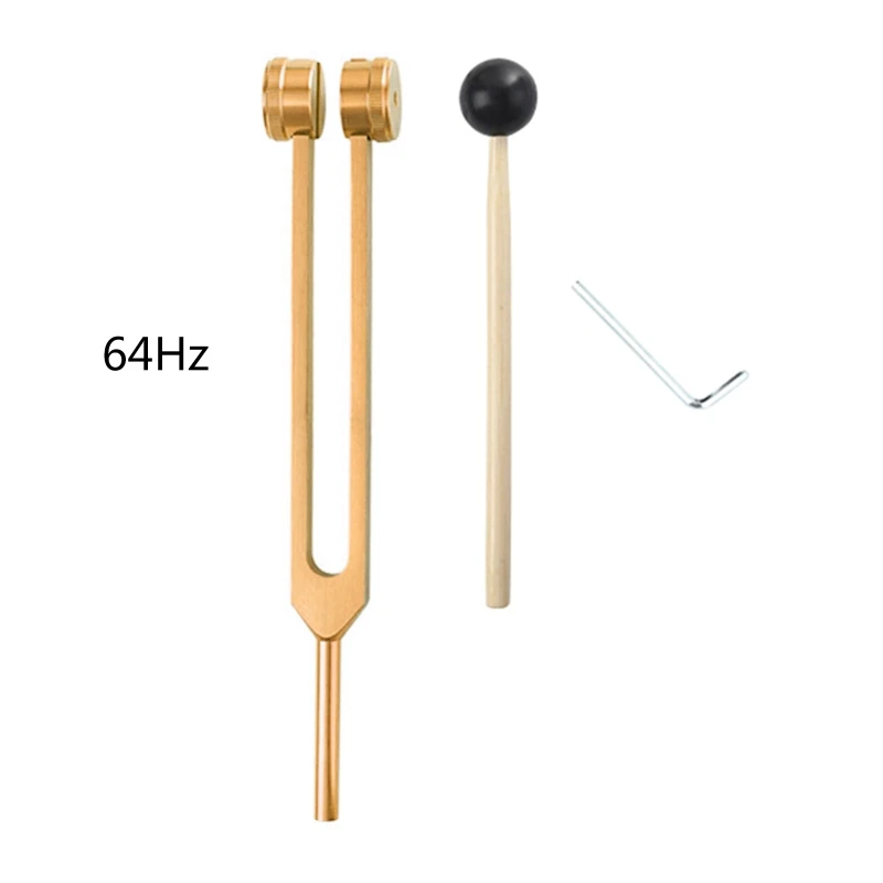 

64HZ Tuning Fork Medical Healing Instrument Aluminum Alloy Lightweight Ear Cleaning Tool Wood Hammer Wrench Repair Tool