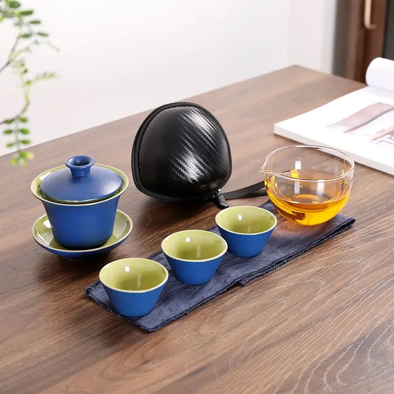 

Chinese Ceramics Tea Set Portable Teapot Set Strainer Teacup Car Outdoor Travel Teaware Home Drinkware Tea Ceremony Supplies