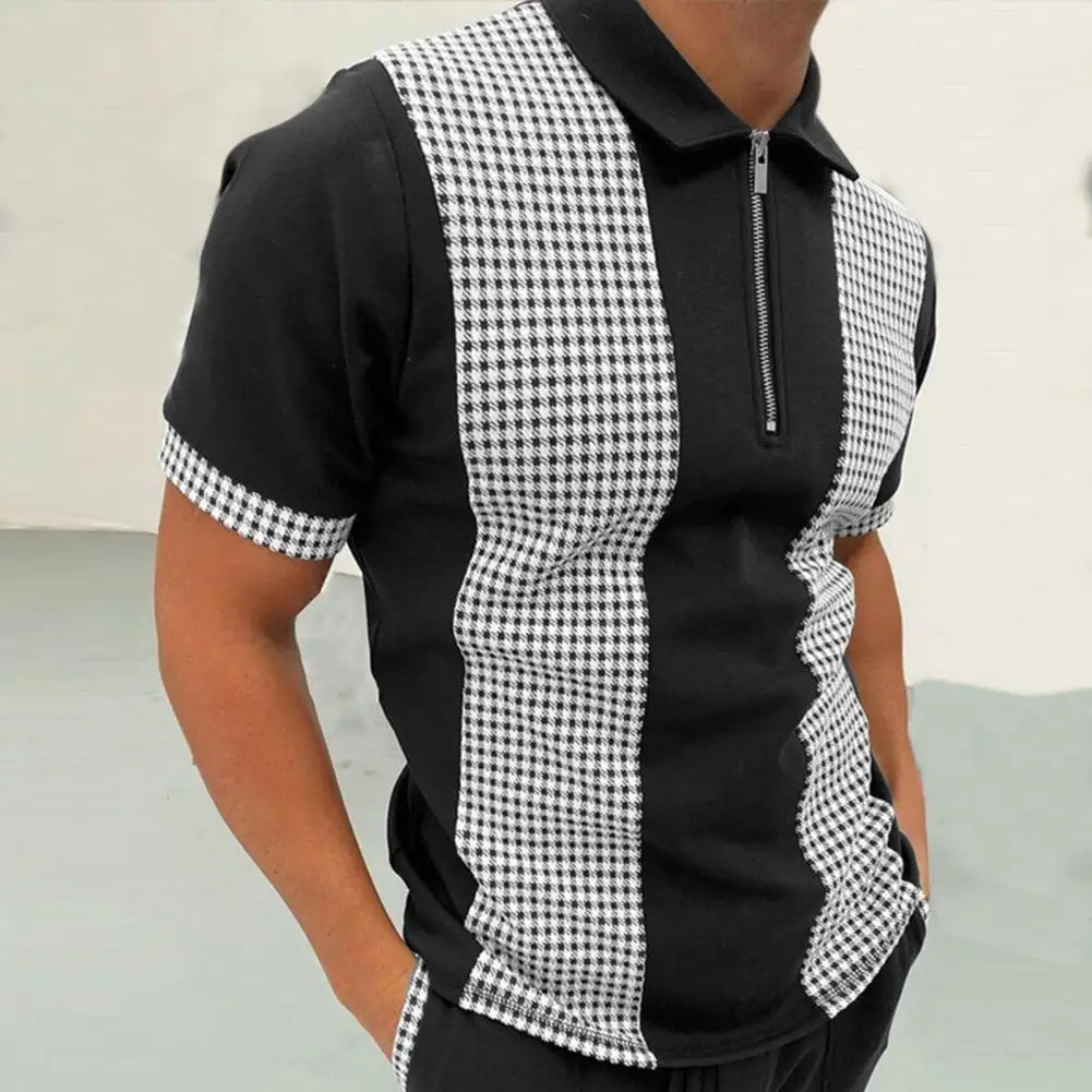 Classic Turn-down Collar Men Shirt Fashion Print Zipper Short Sleeve Stretchy Shirt Comfortable Sweat Absorbing Summer Shirt
Classic Turn-down Collar Men Shirt Fashion Print Zipper Short Sleeve Stretchy Shirt Comfortable Sweat Absorbing Summer Shirt