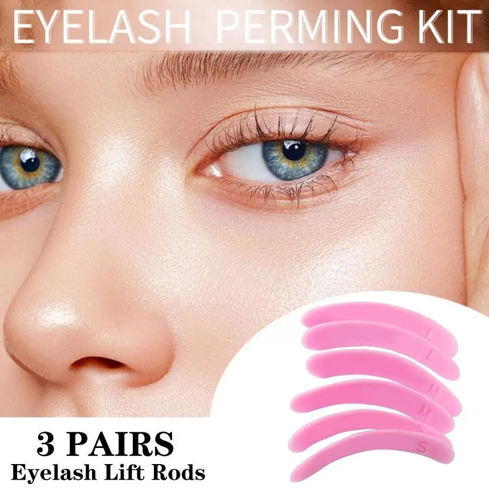 

Eyelash Lift Rods Reusable Silicone Lash Perm Pads Pink Plastic S M L 3 Sizes Per Bag Eyelash Extension Supplies T0j0