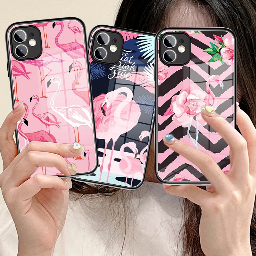 Animal Flamingo Cute Tempered Glass Phone Case FOR IPhone 13 11 12 Pro 8 7 Plus X 14 Pro MAX SE XR XS MAX 6s phone Covers
Animal Flamingo Cute Tempered Glass Phone Case FOR IPhone 13 11 12 Pro 8 7 Plus X 14 Pro MAX SE XR XS MAX 6s phone Covers