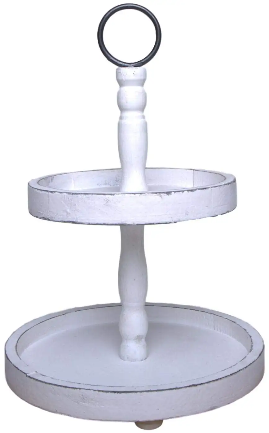 2 Tiered Tray Stand - Two Tier Tray Wood Farmhouse, Rustic, Vintage Decor. Table Kitchen Tray Wooden with Metal Round Decorative
2 Tiered Tray Stand - Two Tier Tray Wood Farmhouse, Rustic, Vintage Decor. Table Kitchen Tray Wooden with Metal Round Decorative