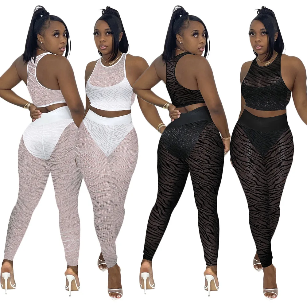S390154 Ladies Sexy Two-piece Summer New Fashion Sleeveless Vest Perspective Slim Pencil Pants Suit Women's Nightclub
S390154 Ladies Sexy Two-piece Summer New Fashion Sleeveless Vest Perspective Slim Pencil Pants Suit Women's Nightclub