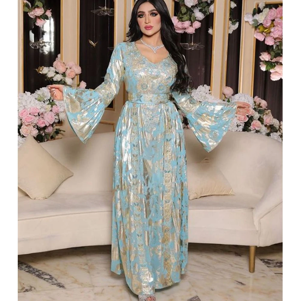 Wepbel Muslim Dress Abaya Women Arab Caftan Robe Long Sleeve Embroidered Sequin Kaftan Islamic Clothing Robe Evening Gown
Wepbel Muslim Dress Abaya Women Arab Caftan Robe Long Sleeve Embroidered Sequin Kaftan Islamic Clothing Robe Evening Gown