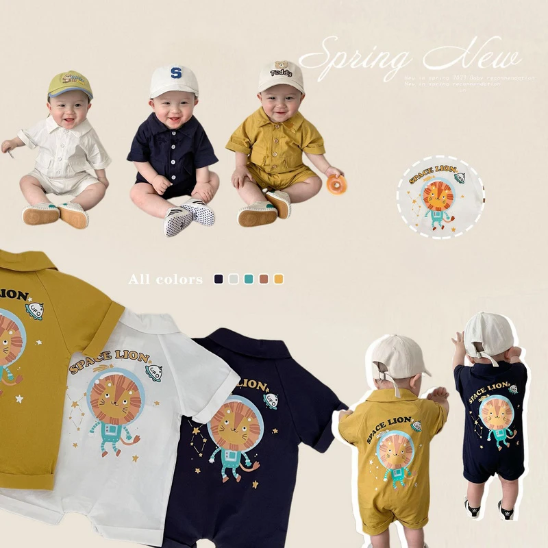 Korean Style New Summer Baby Boy Romper Yellow White Navy Blue Round Collar Newborn Jumpsuit Infant Clothes
Korean Style New Summer Baby Boy Romper Yellow White Navy Blue Round Collar Newborn Jumpsuit Infant Clothes