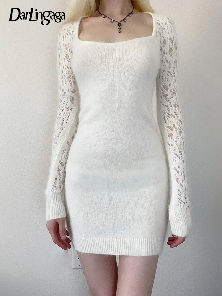 Darlingaga Square Neck White Chic Winter Sweater Dress Knitted Fashion Elegant Party Dresses Female Hollow Out Clothes Bodycon
Darlingaga Square Neck White Chic Winter Sweater Dress Knitted Fashion Elegant Party Dresses Female Hollow Out Clothes Bodycon