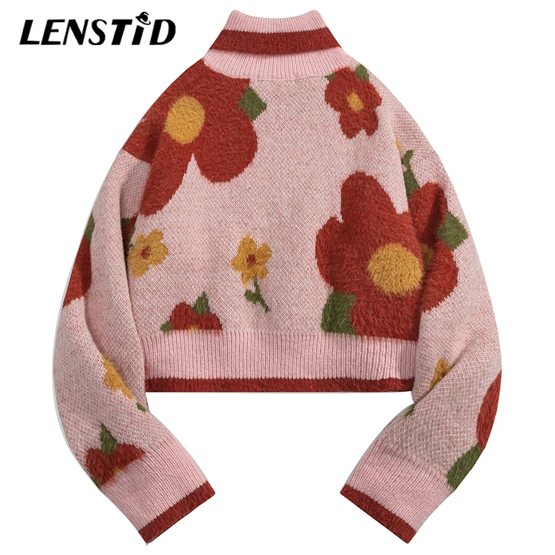 LENSTID Autumn Women Short Knitted Sweater Hip Hop Vintage Flower Turtleneck Jumper Streetwear Harajuku Fashion Casual Pullovers
LENSTID Autumn Women Short Knitted Sweater Hip Hop Vintage Flower Turtleneck Jumper Streetwear Harajuku Fashion Casual Pullovers