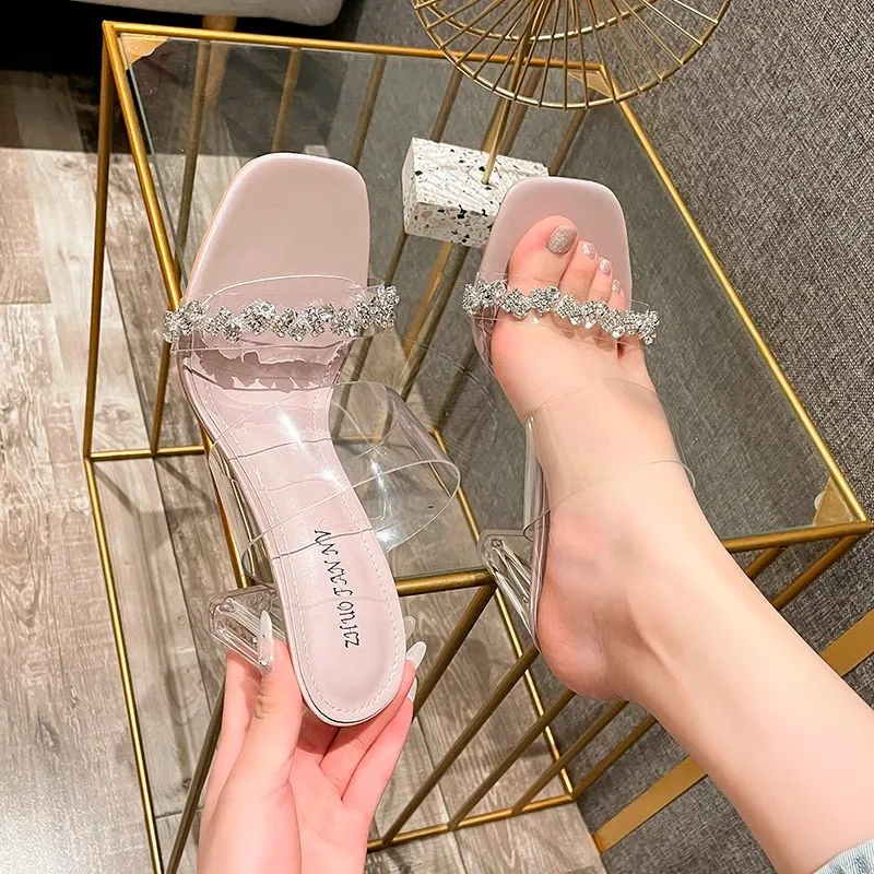 6.5cm Women Sandals Crystal High Heel Slipper Clear Transparent Shiny Rhineston Sexy High Heel Mules Fashion Casual Female Shoes
6.5cm Women Sandals Crystal High Heel Slipper Clear Transparent Shiny Rhineston Sexy High Heel Mules Fashion Casual Female Shoes