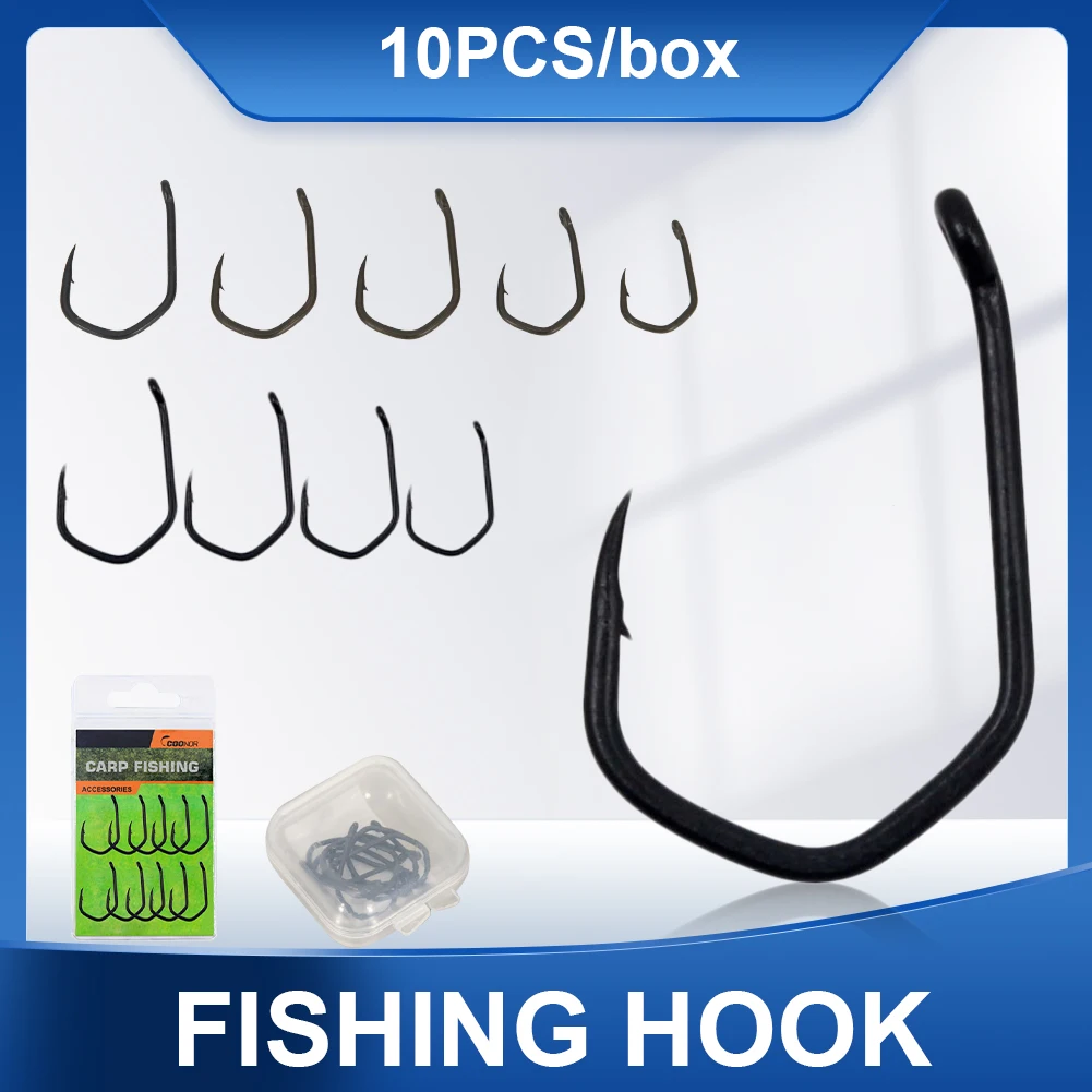 10pcs High-Carbon Steel Carp Fishing V-Curve Barbed Hooks Catfish Hook 2/4/6/8# Fishing Gear Tackle Saltwater Accessories
10pcs High-Carbon Steel Carp Fishing V-Curve Barbed Hooks Catfish Hook 2/4/6/8# Fishing Gear Tackle Saltwater Accessories