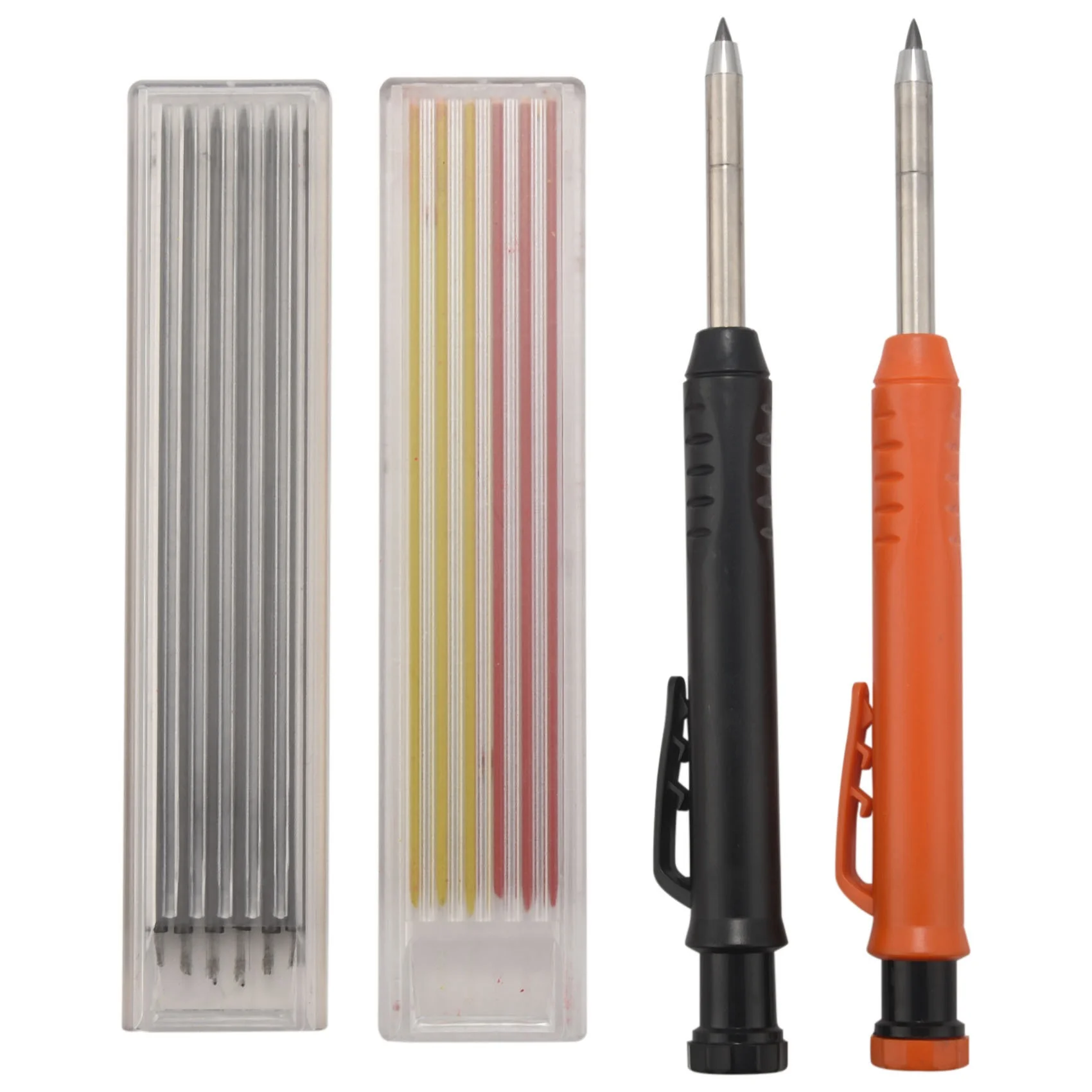2 Pieces Solid Carpenter Pencil with 14 Refill Red Yellow Black, Marking Tool with Built-in Sharpener for Woodworking
2 Pieces Solid Carpenter Pencil with 14 Refill Red Yellow Black, Marking Tool with Built-in Sharpener for Woodworking