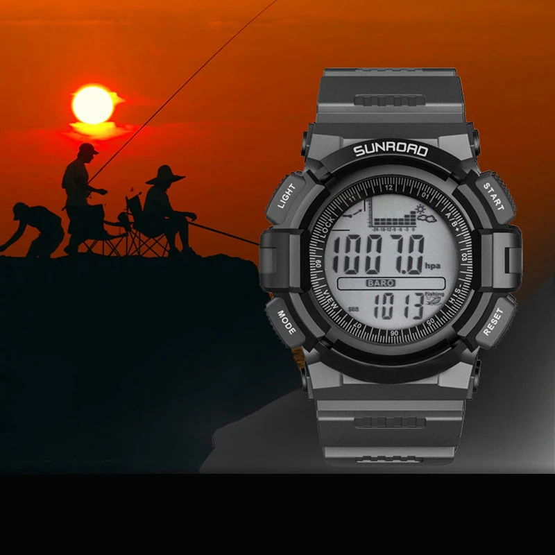 Sunroad Men's Smart Digital Sports Watch Altimeter Thermometer Barometer Fishing Weather Forecast 3ATM Waterproof
Sunroad Men's Smart Digital Sports Watch Altimeter Thermometer Barometer Fishing Weather Forecast 3ATM Waterproof