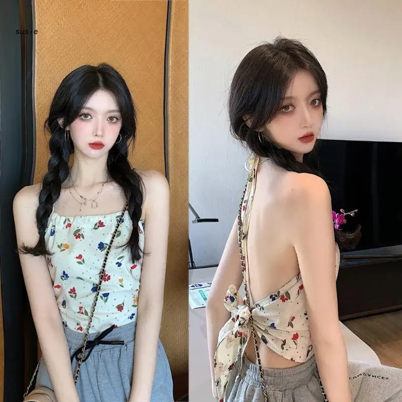 X7YA Sexy Backless Camisole Top for Women Tanks Top Cute Flower Lace Up Cami Crop Top 
X7YA Sexy Backless Camisole Top for Women Tanks Top Cute Flower Lace Up Cami Crop Top