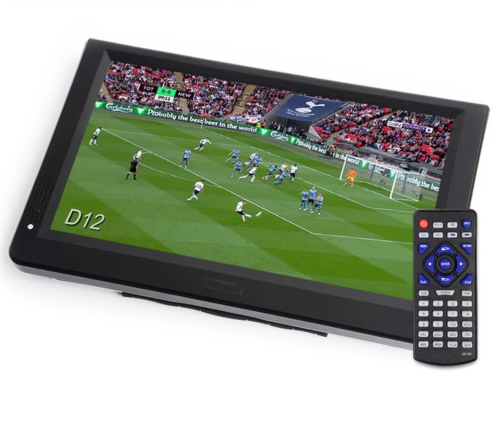 

2022 2022 D12 дюймовый HD портативный TV DVB-T2 ATSC ISDB-T tdt цифровой и аналоговый мини маленький автомобильный Телевизор с поддержкой USB SD-карты MP4