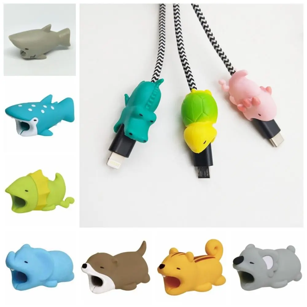 

1PC Cartoon Animal Data Cable Protector Take a Bite Anti Breaking Data Line Protection Cable Protective Sleeve Phone Accessories