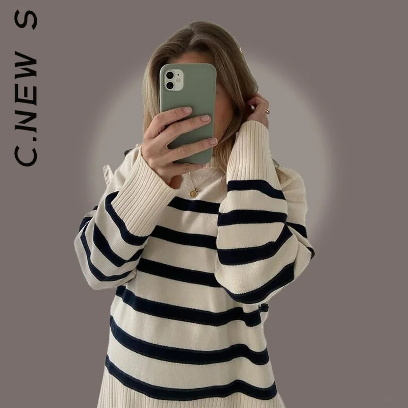 Новый женский свитер C.New S, Элегантный Теплый простой вязаный свитер, шикарные женские стильные пуловеры, женская одежда
Новый женский свитер C.New S, Элегантный Теплый простой вязаный свитер, шикарные женские стильные пуловеры, женская одежда