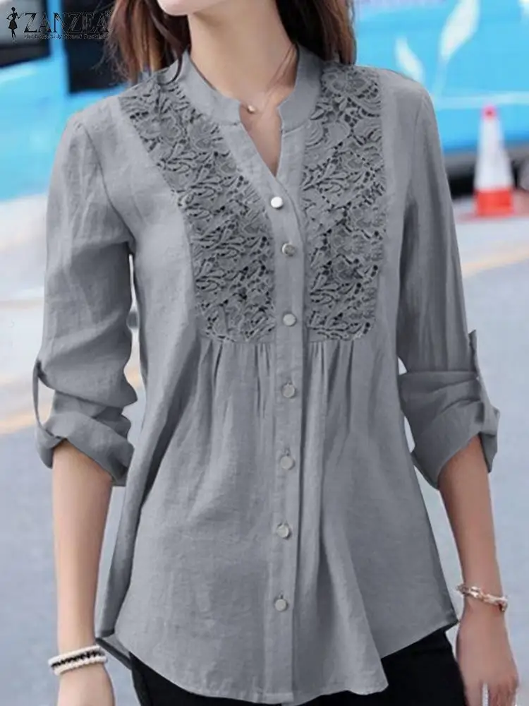 ZANZEA 2022 Summer Loose Lace Crochet TopsVintage Women Long Sleeve V Neck Buttons Blouses Female Solid Tunic Chemise Blusas
ZANZEA 2022 Summer Loose Lace Crochet TopsVintage Women Long Sleeve V Neck Buttons Blouses Female Solid Tunic Chemise Blusas