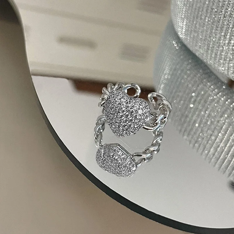 Korean Minority Design White Rhinestone Love Ring Female 2022 New Trend Net Red Index Finger Ring
Korean Minority Design White Rhinestone Love Ring Female 2022 New Trend Net Red Index Finger Ring