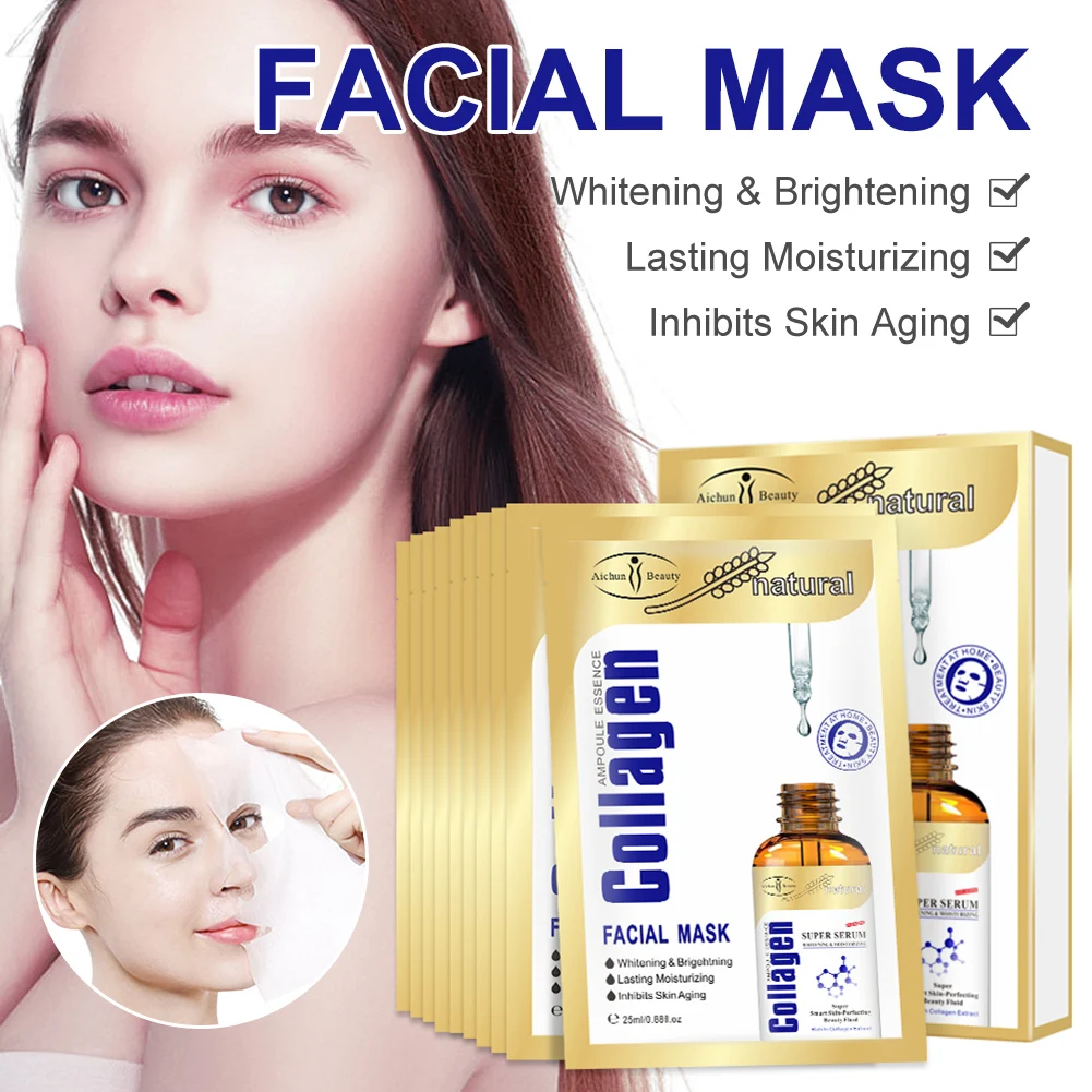 Collagen Moisturizing Facial Mask Firm Skin Anti-Aging Oil Control Skin Whitening Hydrating Face Mask Sheets Skin Care
Collagen Moisturizing Facial Mask Firm Skin Anti-Aging Oil Control Skin Whitening Hydrating Face Mask Sheets Skin Care