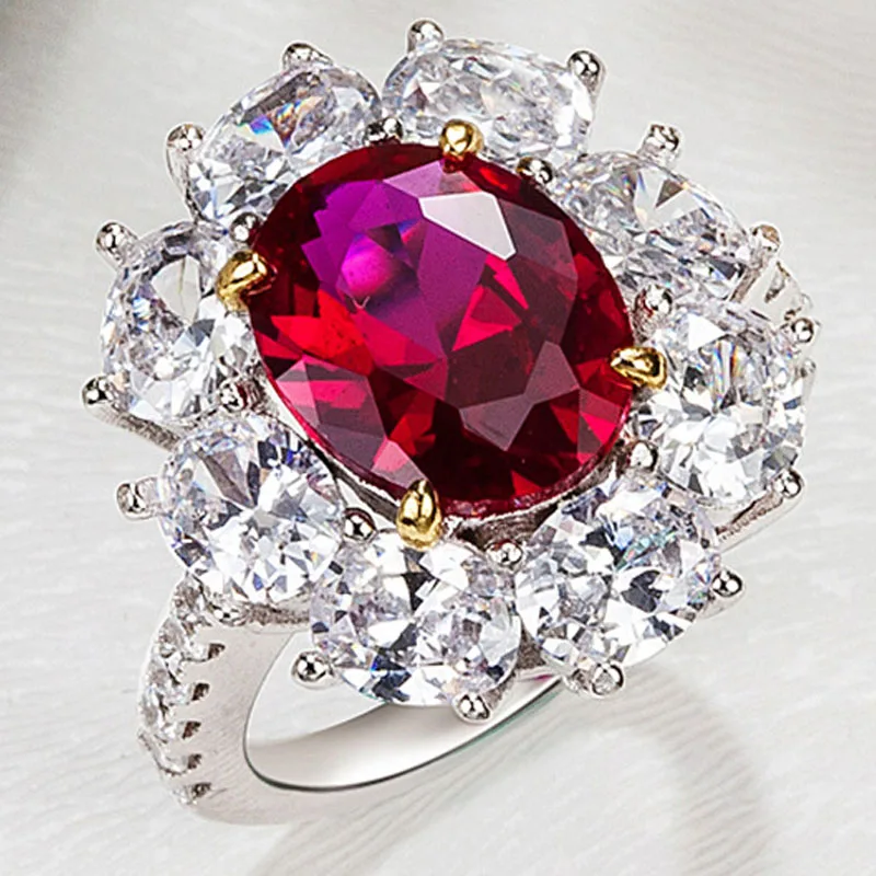European and American Style Big Diamond Ring Imitation Red Pigeon Blood Diamond Ring Vintage Palace Style Ring Women's Jewelry
European and American Style Big Diamond Ring Imitation Red Pigeon Blood Diamond Ring Vintage Palace Style Ring Women's Jewelry