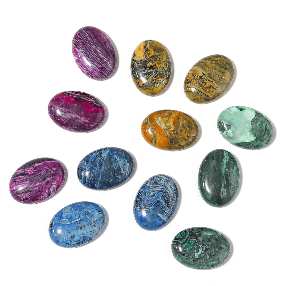 5Pcs Natural Stone Stripe Cabochon Oval Flat Back Interface For Diy Ring Pendant Spacers Jewelry Making Charm Accessories
5Pcs Natural Stone Stripe Cabochon Oval Flat Back Interface For Diy Ring Pendant Spacers Jewelry Making Charm Accessories