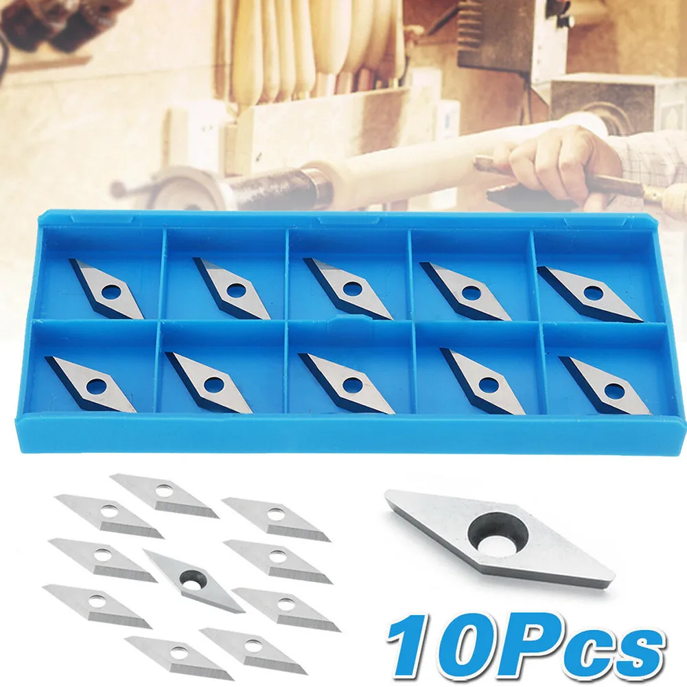 10pcs Wood Turning Carbide Inserts For Lathe Tool Holder Indexable Chisel Cutter CNC Machining With Box Rotatable Blade Tool
10pcs Wood Turning Carbide Inserts For Lathe Tool Holder Indexable Chisel Cutter CNC Machining With Box Rotatable Blade Tool