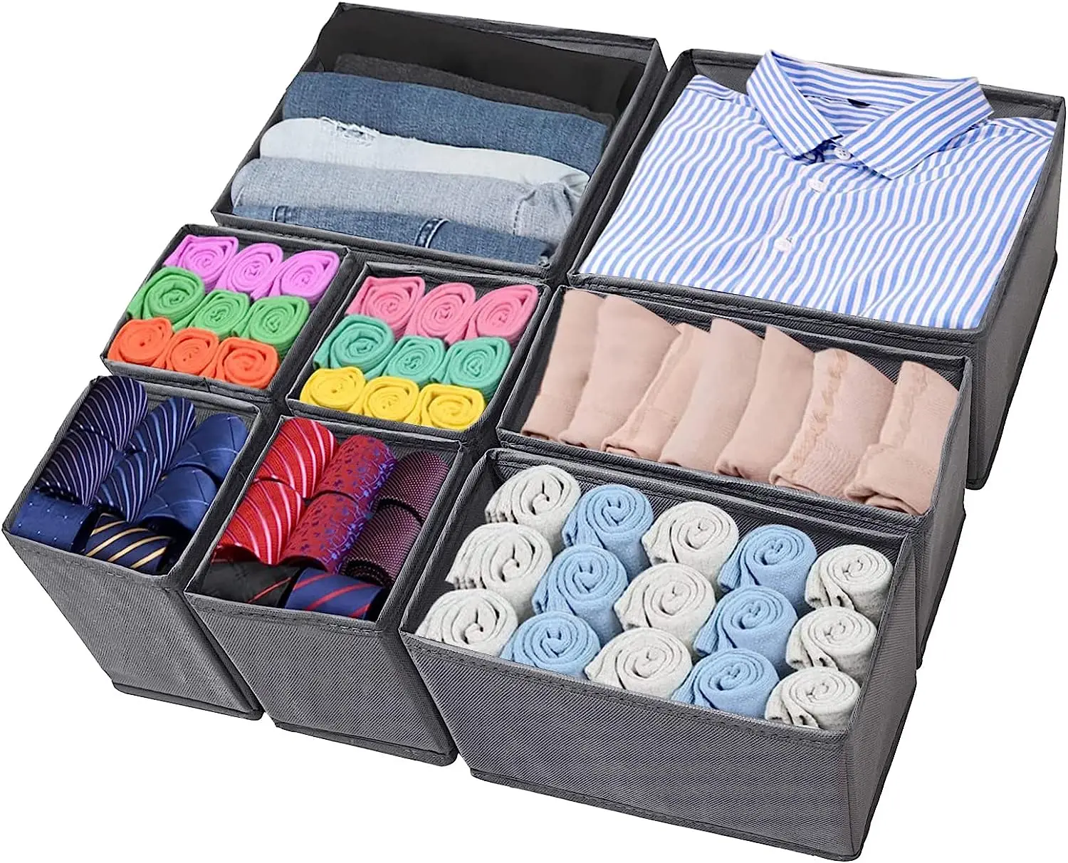 Juego de 8 organizadores de armario para ahorrar espacio, organizador de cajones de tela, plegable divisores cajones para ropa i
Juego de 8 organizadores de armario para ahorrar espacio, organizador de cajones de tela, plegable divisores cajones para ropa i