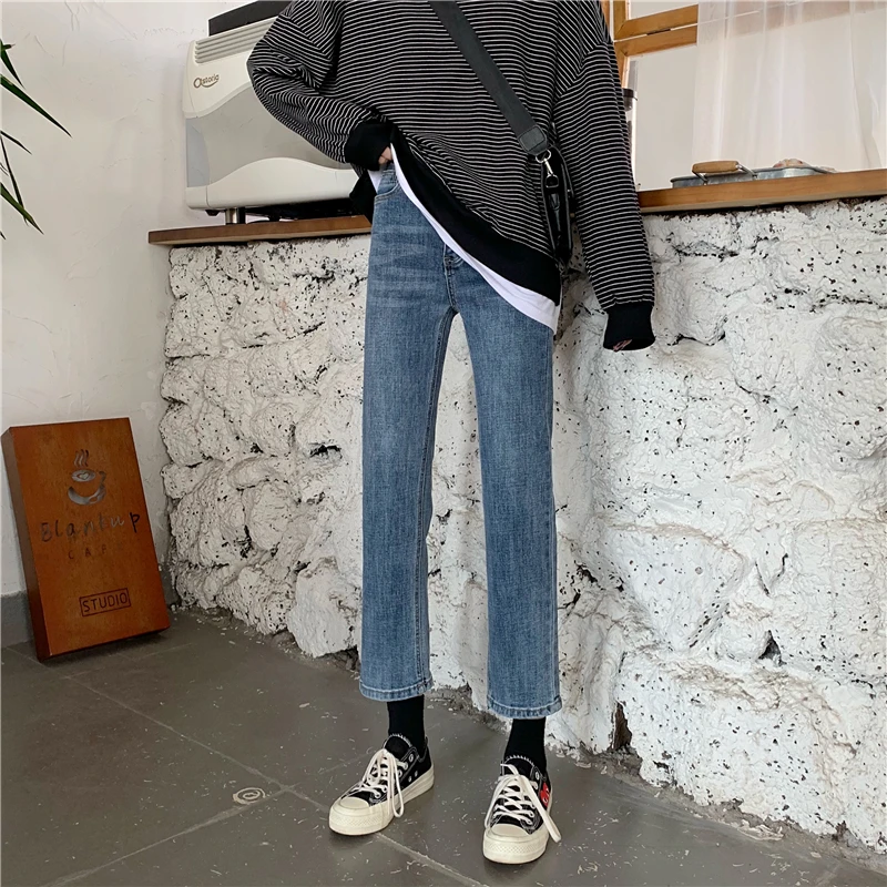 N3087 New retro high-waisted slim nine-point straight-leg pants washed all-match jeans
N3087 New retro high-waisted slim nine-point straight-leg pants washed all-match jeans