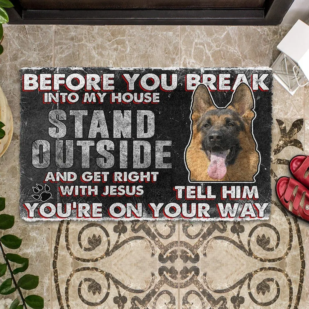 German Shepherd Before You Break Into My House Doormat Decor Print Animal Dog Floor Door Mat Non-Slip 3D Soft Flannel Carpet
German Shepherd Before You Break Into My House Doormat Decor Print Animal Dog Floor Door Mat Non-Slip 3D Soft Flannel Carpet