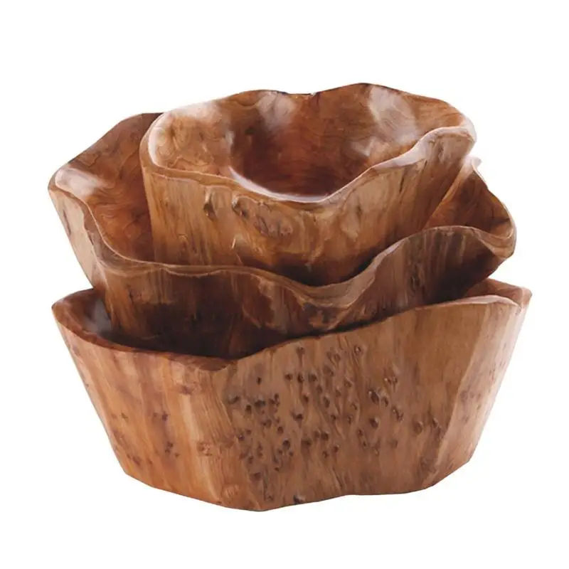 

Wooden Bowls Crafting Wooden Jewelry Bowl Wooden Candy Dish Exquisite Details Farmhouse Style Tray For Pine Cones Fruit Jewelry