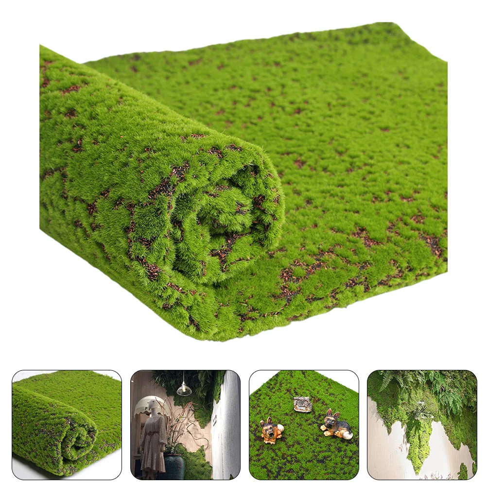 

Simulated Green Wall Artificial Moss Turf Micro Landscape Decoration Prop Fake Lawn Mini Garden Accessory Scene Layout Glass