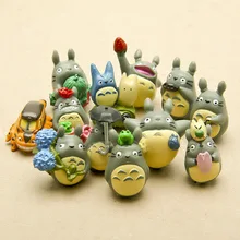 12pcs/Set Studio Ghibli Totoro Mini Resin Action Figures Hayao Miyazaki Miniature Cake Toppers Figurines Dolls Garden Decoration