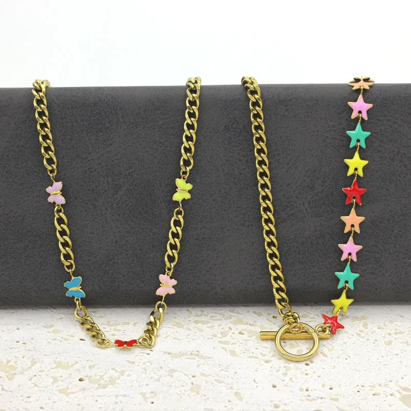 2023 New Trend Splicing Enamel Craft Choker Female Stainless Steel Gold-plated Ot Buckle Star Color Necklace For Women Jewelry
2023 New Trend Splicing Enamel Craft Choker Female Stainless Steel Gold-plated Ot Buckle Star Color Necklace For Women Jewelry
