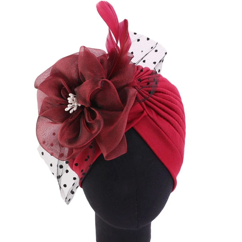 Feather Flower Turban Bonnet Women Muslim Hijab Headscarf Caps Wedding Party Headwear Turbante Mujer African Headtie
Feather Flower Turban Bonnet Women Muslim Hijab Headscarf Caps Wedding Party Headwear Turbante Mujer African Headtie