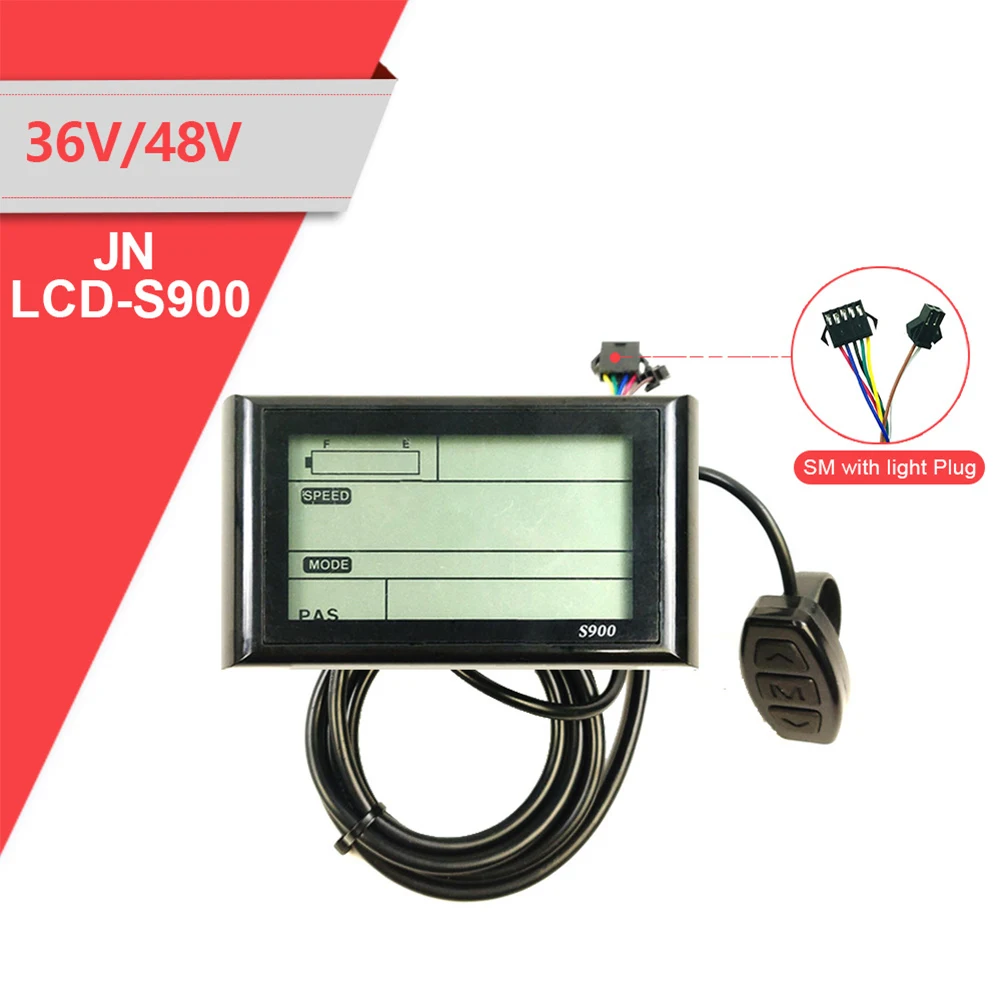 JN 36V/48V LCD-S900 Display For Electric Bicycle 5 Pin SM WIth Light Pulg Durable Ebike JN Controller Display E-bike Accessories
JN 36V/48V LCD-S900 Display For Electric Bicycle 5 Pin SM WIth Light Pulg Durable Ebike JN Controller Display E-bike Accessories