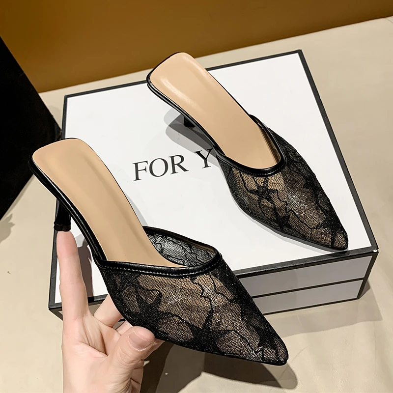 2022 Summer Woman Shoes High Heels Sexy Lace Pointy Heels Size 42 Women Shoes Black Lace Heels Woman Slippers Summer
2022 Summer Woman Shoes High Heels Sexy Lace Pointy Heels Size 42 Women Shoes Black Lace Heels Woman Slippers Summer