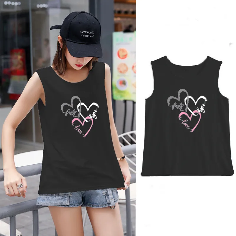 Fashion Heart Pattern Printing Women Tanks Streetwear Summer Sleeveless Casual Vest Korean Version Sporty Loose Ladies Pullovers
Fashion Heart Pattern Printing Women Tanks Streetwear Summer Sleeveless Casual Vest Korean Version Sporty Loose Ladies Pullovers