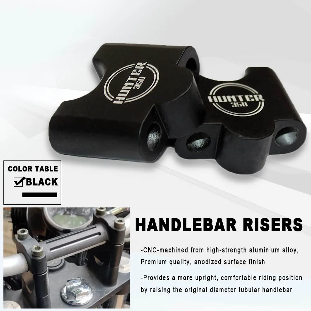 Мотоциклетные аксессуары стойки на руль 7/8 дюйма, рули высотой 30 мм для Royal Enfield Hunter 350
Мотоциклетные аксессуары стойки на руль 7/8 дюйма, рули высотой 30 мм для Royal Enfield Hunter 350