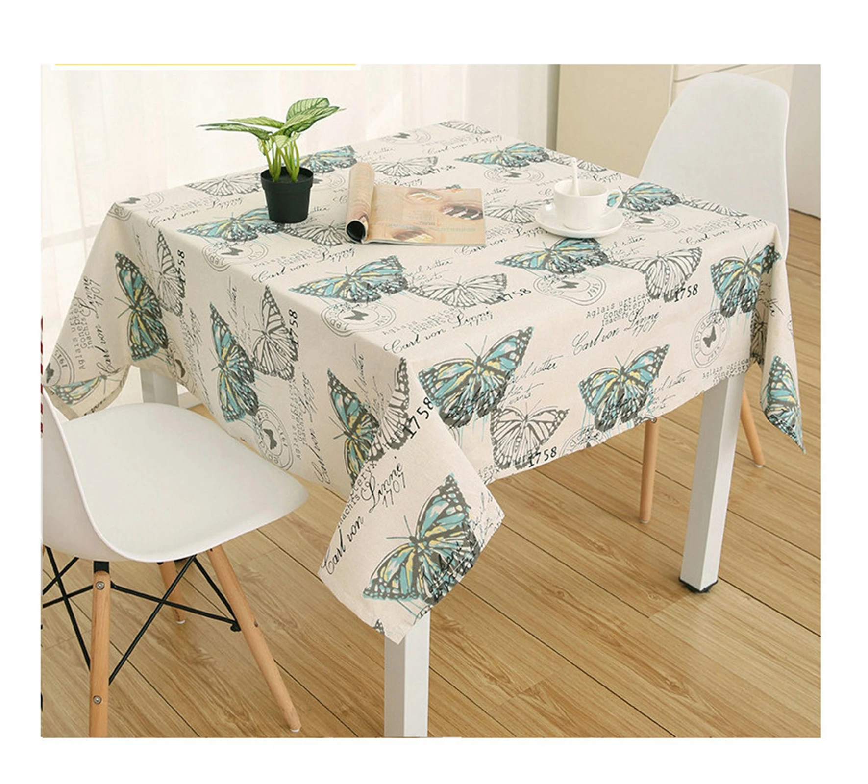 Скатерти из хлопка, водонепроницаемые чехлы для стола, украшение для обеденного стола синего цвета с бабочкой, журнального столика
Скатерти из хлопка, водонепроницаемые чехлы для стола, украшение для обеденного стола синего цвета с бабочкой, журнального столика