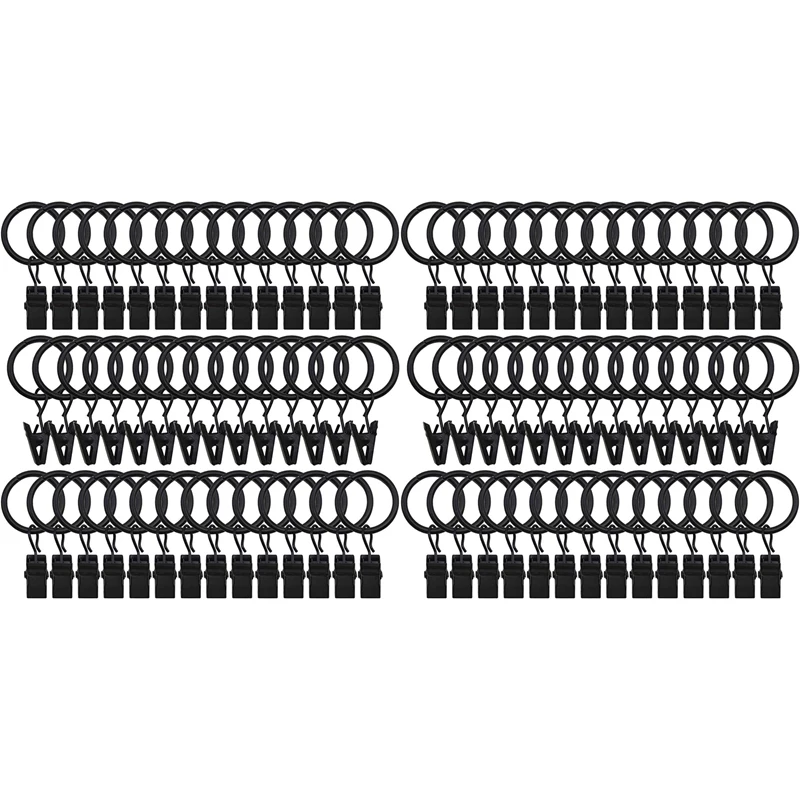 84 Packs Of Curtain Ring, With Clips, Decorative Curtains, Rust, Retro, 1 Inch, Inner Diameter, Black
84 Packs Of Curtain Ring, With Clips, Decorative Curtains, Rust, Retro, 1 Inch, Inner Diameter, Black