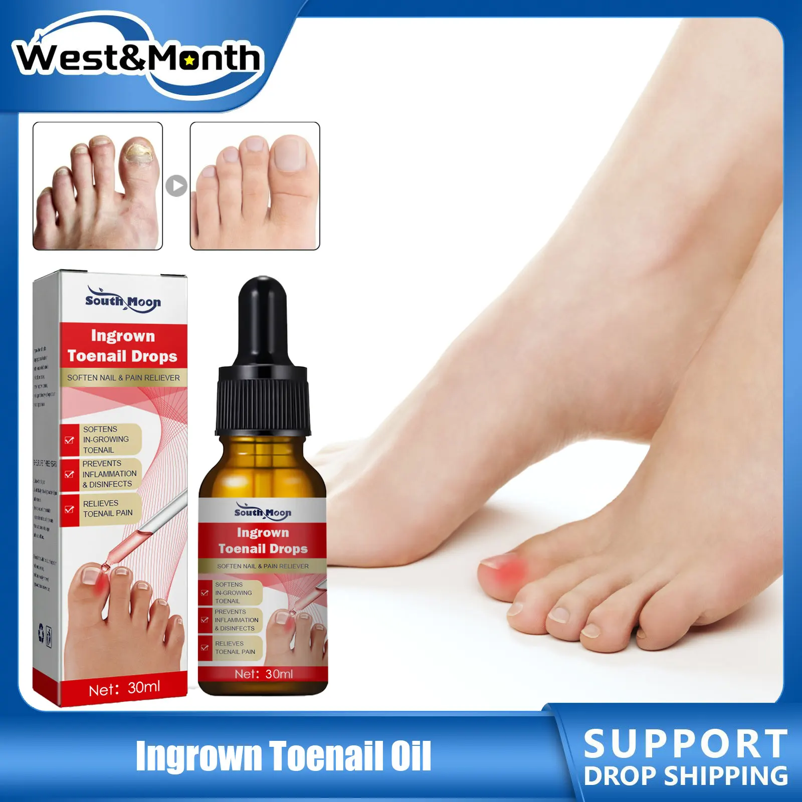 

Ingrown Toenail Treatment Serum Anti Fungal Onychomycosis Removal Pain Relief Cleanse Repair Prevent Infection Soften Nail Drops