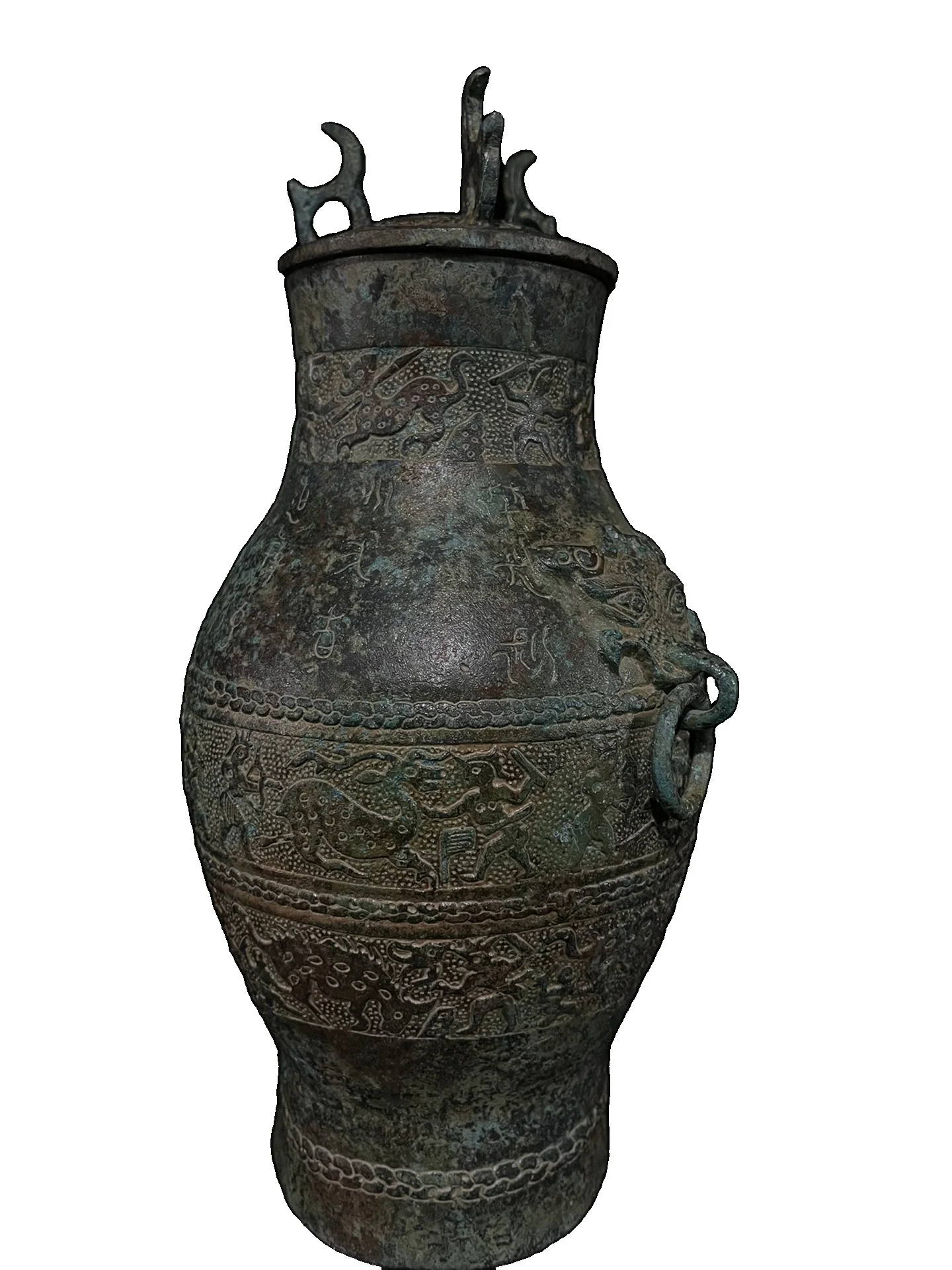 LAOJUNLU Copper Red Spot Green Rust Hunting Pattern Bottle Chinese Traditional Style Antiques Fine Art Gifts Crafts
LAOJUNLU Copper Red Spot Green Rust Hunting Pattern Bottle Chinese Traditional Style Antiques Fine Art Gifts Crafts